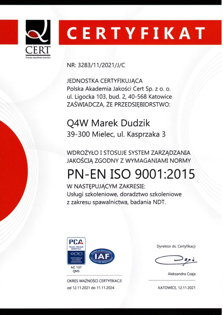 Q4W Certyfikat 2